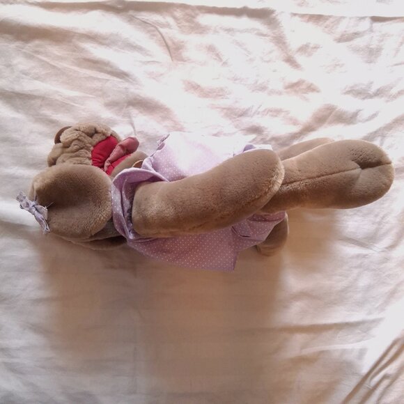 Vintage 1981 Ganz 18" Wrinkles Dog Hand Puppet Plush Doll with Dress - Picture 8 of 16